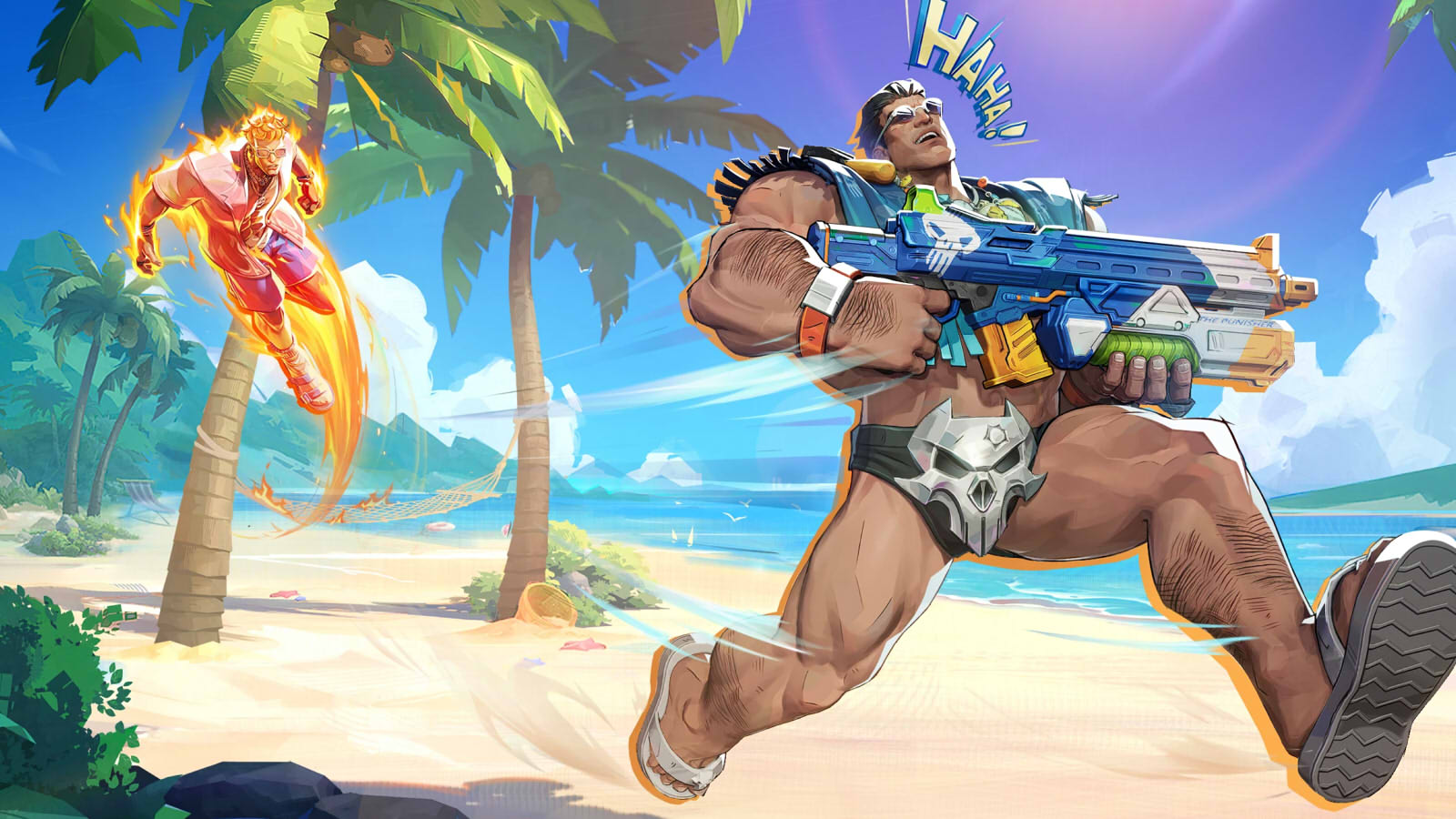 Marvel Rivals Punisher and Human Torch summer skins