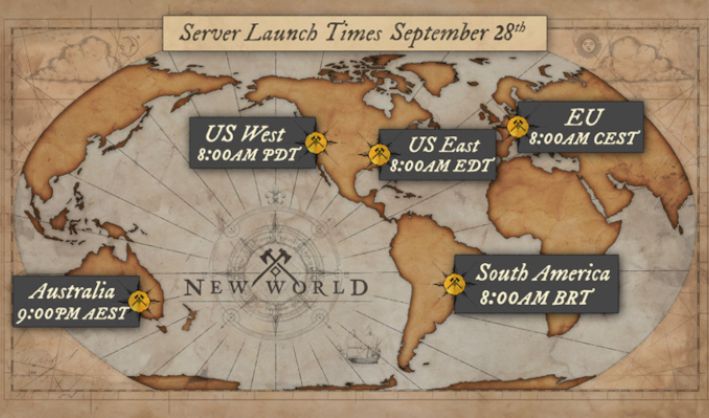 New World Launch Times Calendar