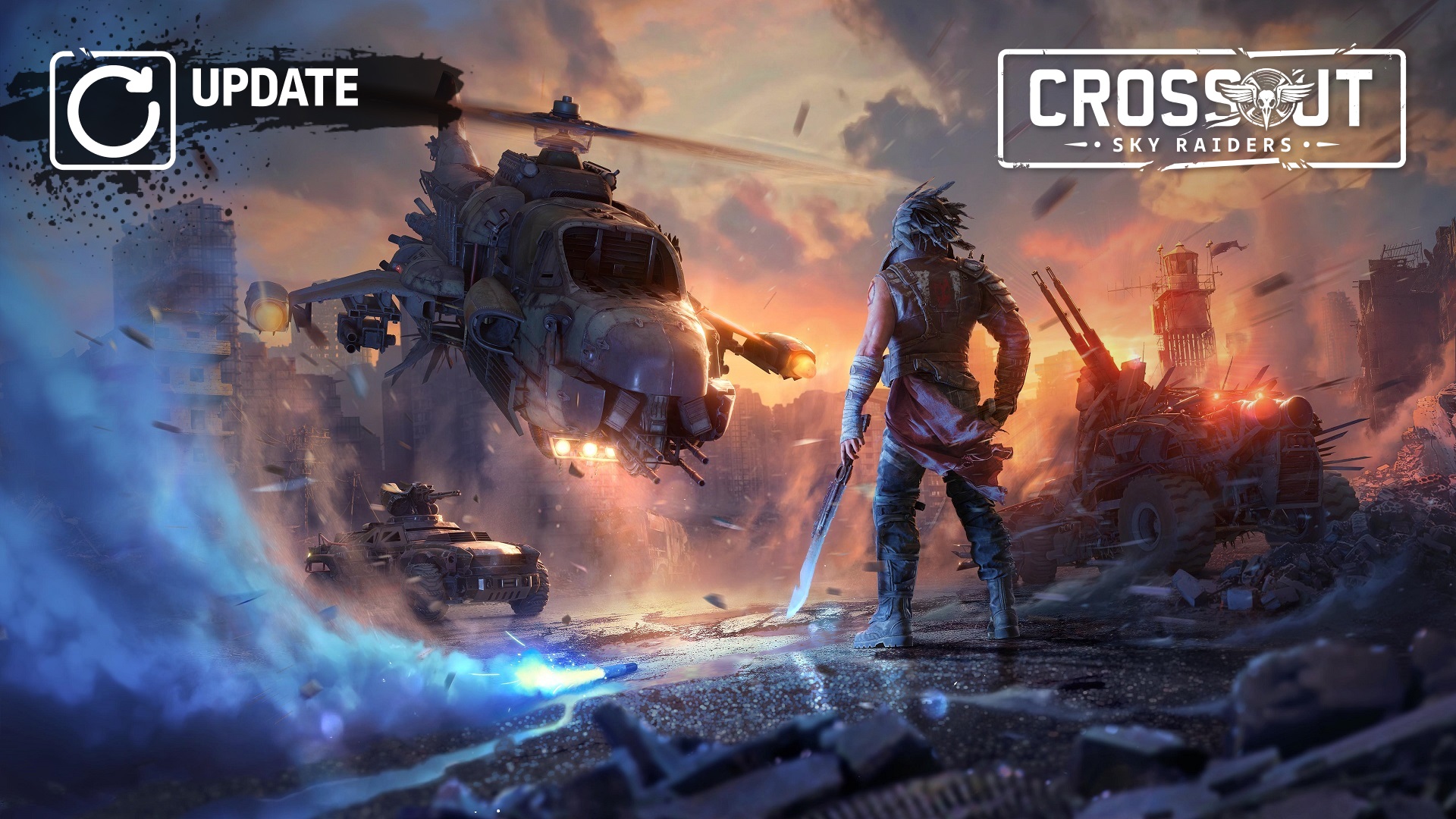 take to the skies in armored flying vehicles in the crossout sky raiders update, live today news article card thumbnail