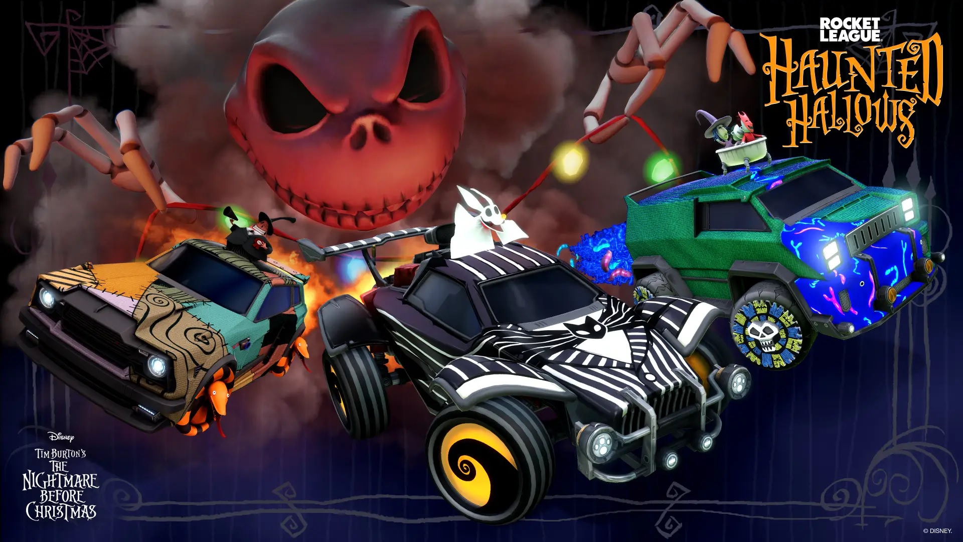 rocket league's halloween event this year features a collaboration with the nightmare before christmas news article card thumbnail