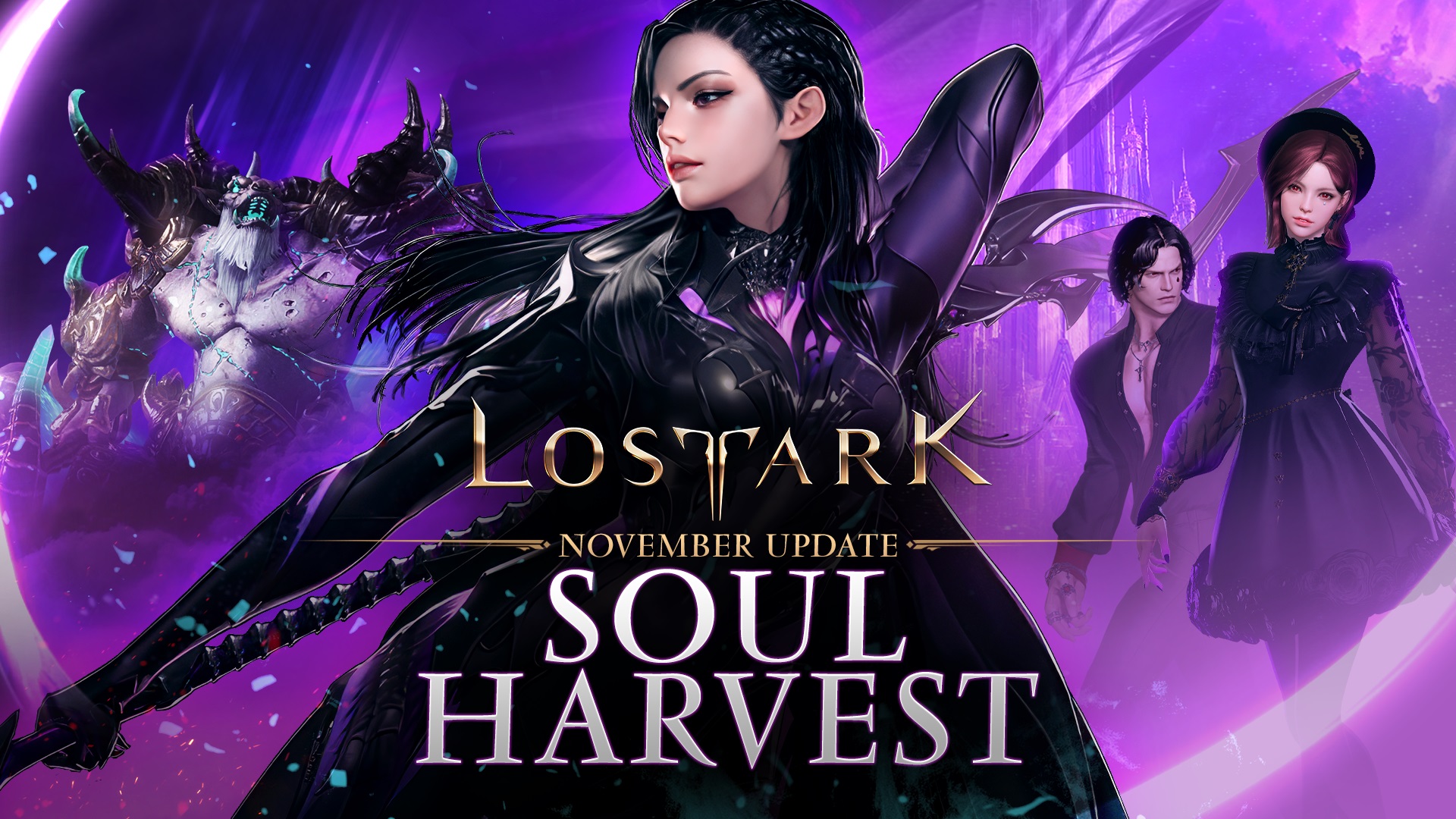 the soul harvest november update for lost ark drops today, featuring the souleater class news article card thumbnail