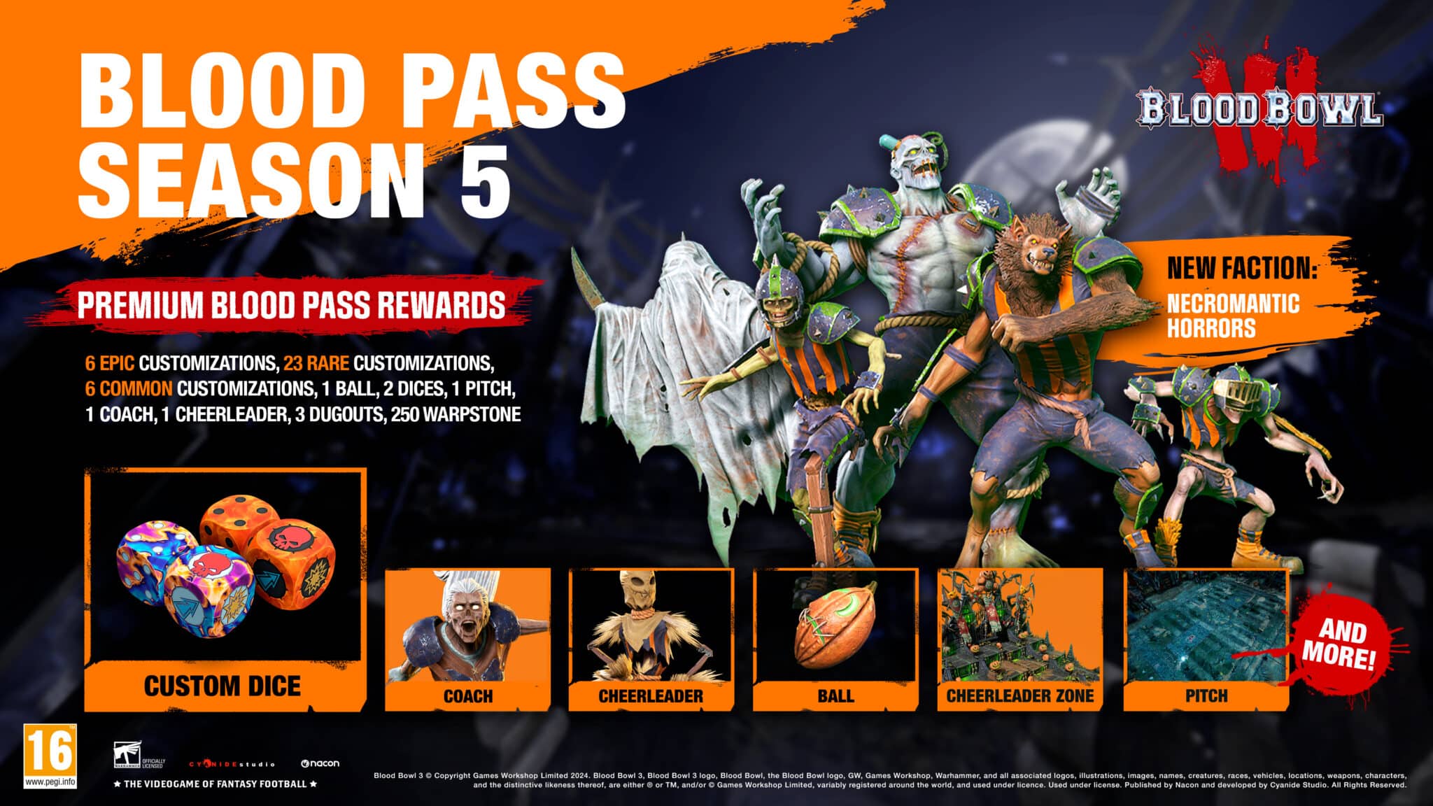 blood bowl 3's 5th season scares up the necromantic horror faction and the previously delayed crossplay news article card thumbnail