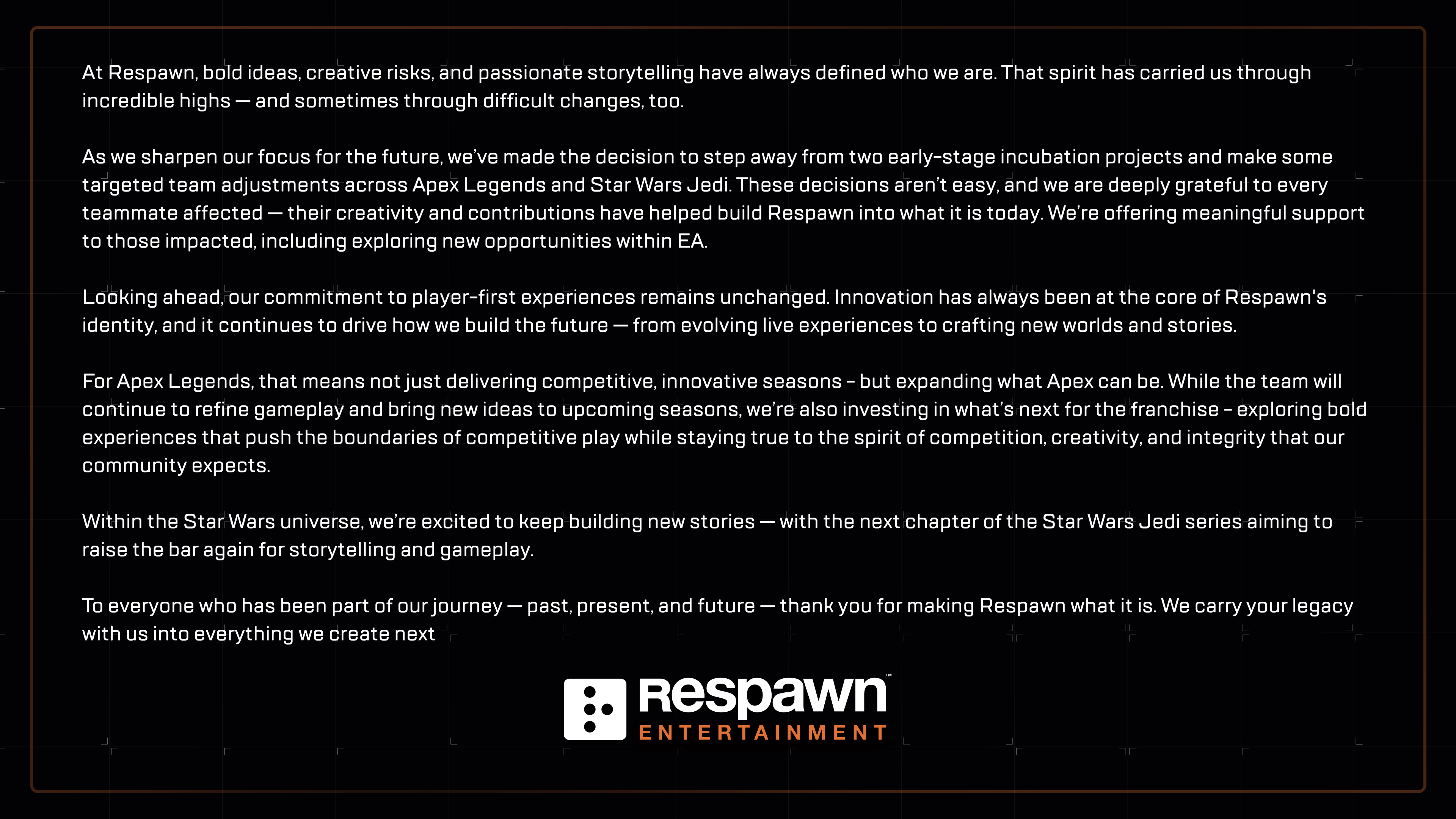 Respawn Layoff Announcement